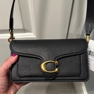 New Coach PB Tabby SB 20Black Crossbody Bag with Gold Accent